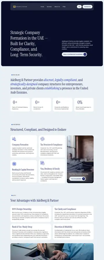 Adelberg and Partner homepage